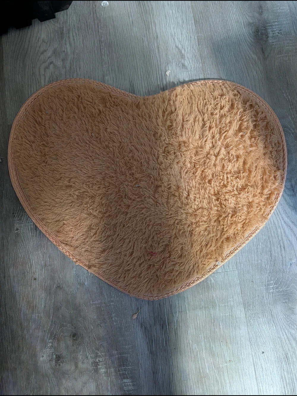 Heart-Shaped Plush Door Mat in Tan